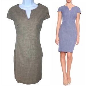 Banana Republic Factory Tan Split Neck Sheath Dress